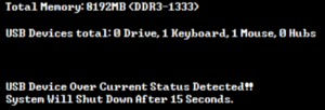 Исправление ошибки «USB device over current status detected»