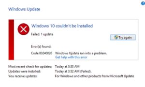 Решение ошибок центра обновления Windows