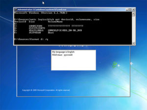 Форматирование диска через командную строку Windows