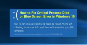Способы устранения ошибки Critical Process Died Windows