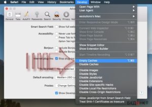 Очистка кэша браузера Сафари на MacBook