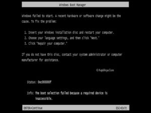 Решение ошибки INACCESSIBLE BOOT DEVICE при загрузке Windows