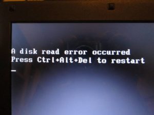 Способы исправления ошибки «a disk read error occurred»