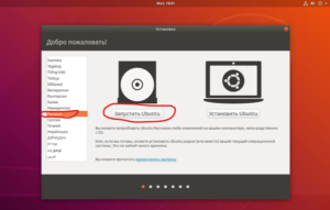 Запуск системы Ubuntu с флешки