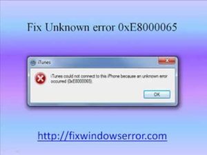 Устранение ошибки 0xe8000065 в iTunes