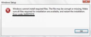 Устранение ошибки 0x80070570 при работе с Windows