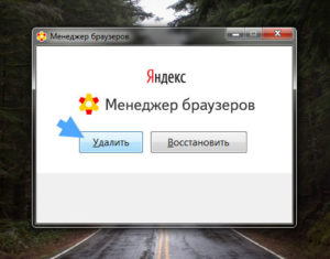Удаление менеджера браузеров от Яндекс