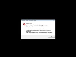 Устранение ошибки Microsoft Visual C++ Runtime Library