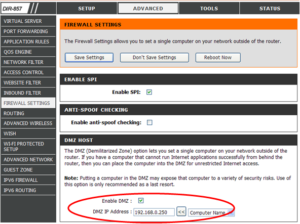 Применение и настройка DMZ в роутере