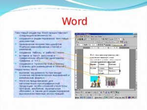 Создание презентации в текстовом редакторе Microsoft Word