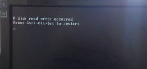 Способы исправления ошибки «a disk read error occurred»