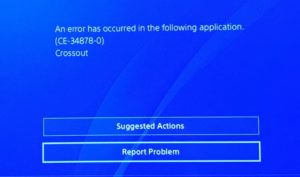 Исправление ошибки CE-34878-0 на PS4