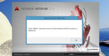 Исправление фатальной ошибки AutoCAD