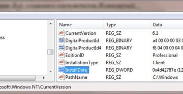 Где посмотреть дату установки Windows