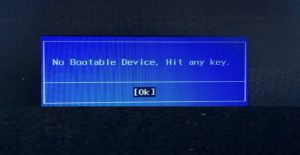 Ошибка «no bootable device hit any key» – причины возникновения и способы решения