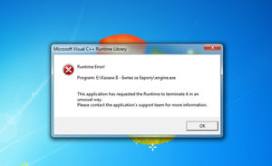 Устранение ошибки Microsoft Visual C++ Runtime Library