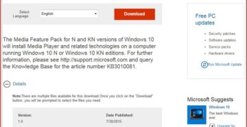 Media Feature Pack и Windows 10 – проблемы и их решения